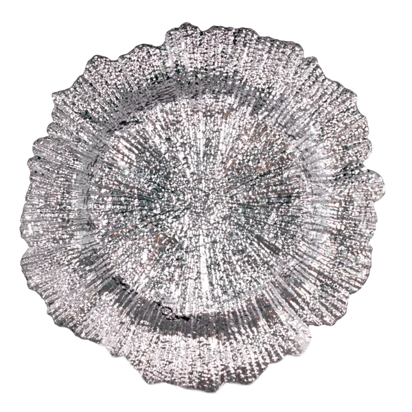 Bajo plato flor plata